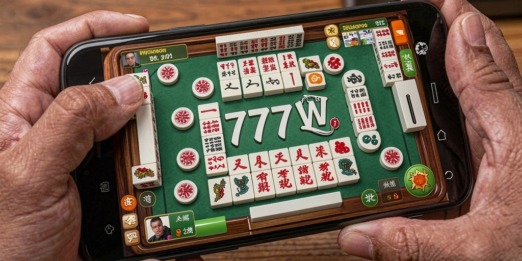Screenshot utama 7777W menunjukkan gameplay Mahjong yang menantang dan menghibur.