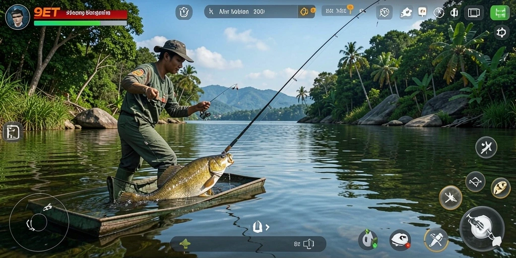 Tangkapan ikan yang spektakuler dalam gameplay 9ET.
