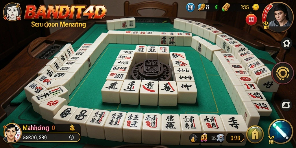 Tampilan gameplay menarik dari BANDIT4D dengan ubin Mahjong.