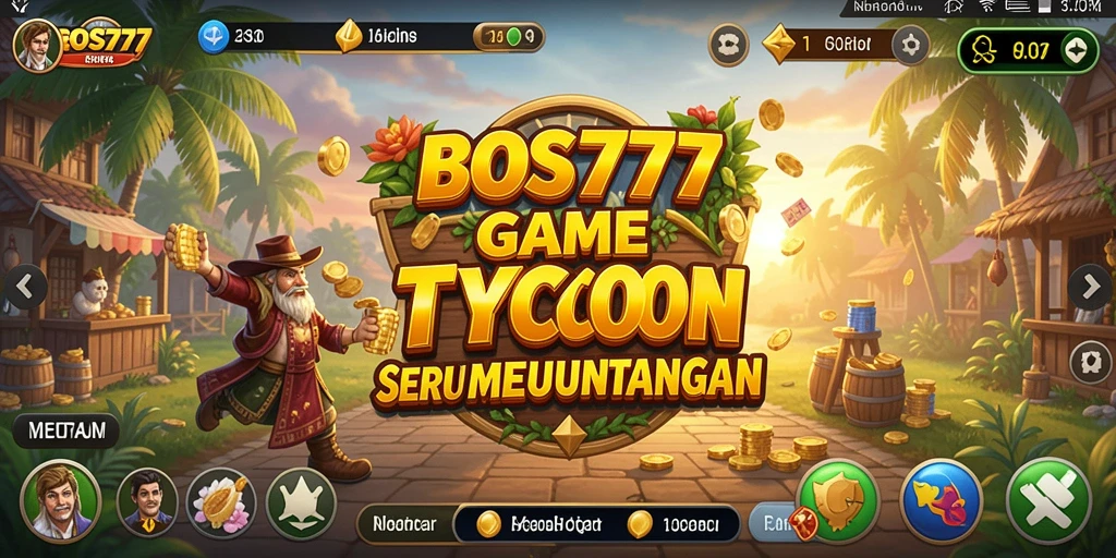 Tampilan gameplay menarik dari BOS777 saat membangun bisnis Tycoon.