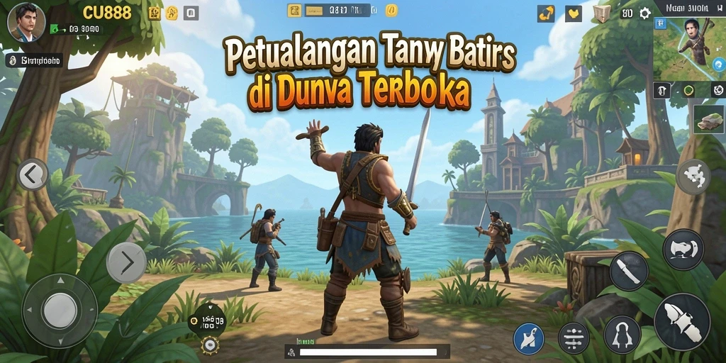 Tangkapan layar menunjukkan berbagai lokasi menarik dalam gameplay Open World.