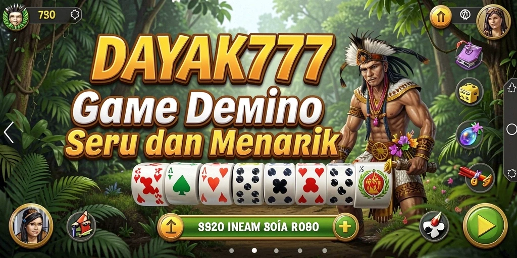 Tampilan gameplay menarik dari DAYAK777 yang menggambarkan keseruan bermain Domino.