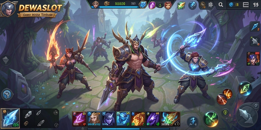 Tampilan gameplay seru dari DEWASLOT dengan berbagai karakter hero.