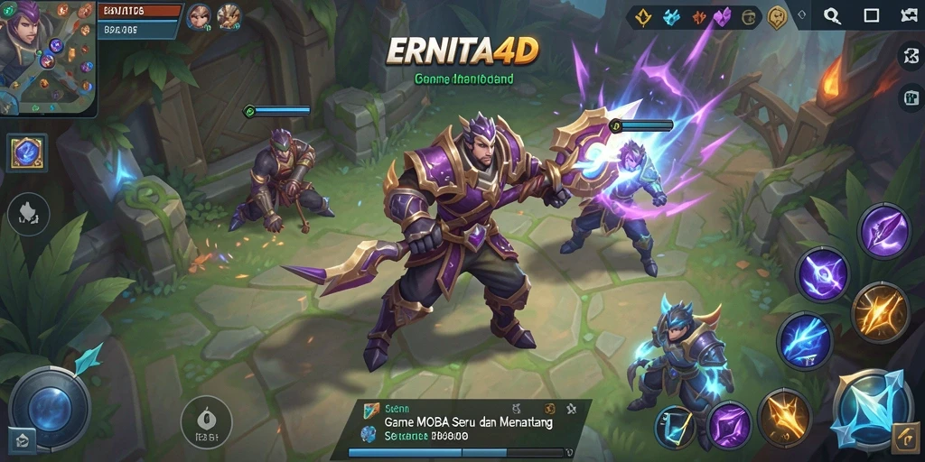 Tampilan gameplay menarik dari ERNITA4D yang menunjukkan pertempuran tim.