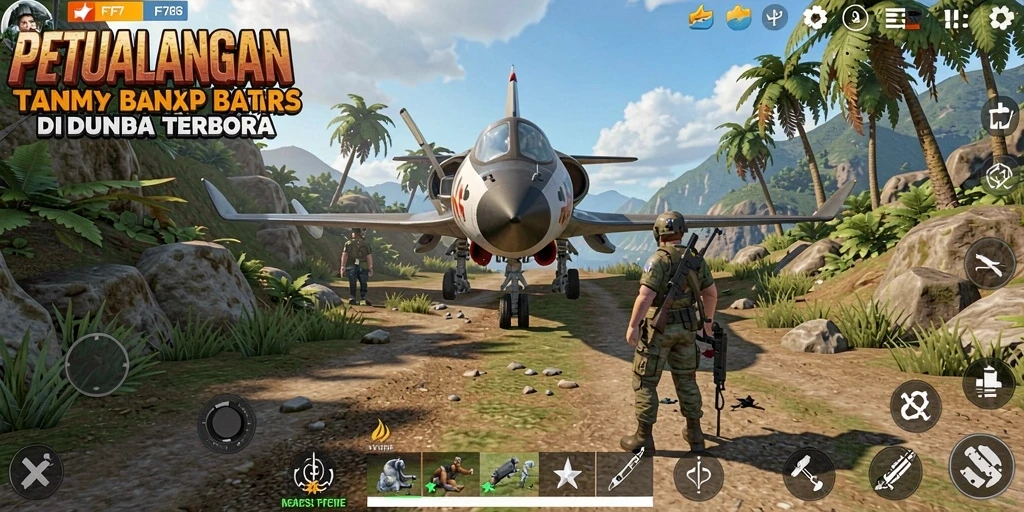 Tampilan menakjubkan dari gameplay F7F7 dalam dunia terbuka.