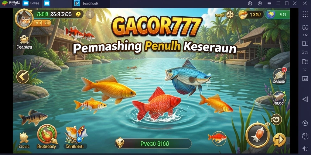 Screenshot utama GACOR777 menampilkan aksi memancing yang mendebarkan dan indah.