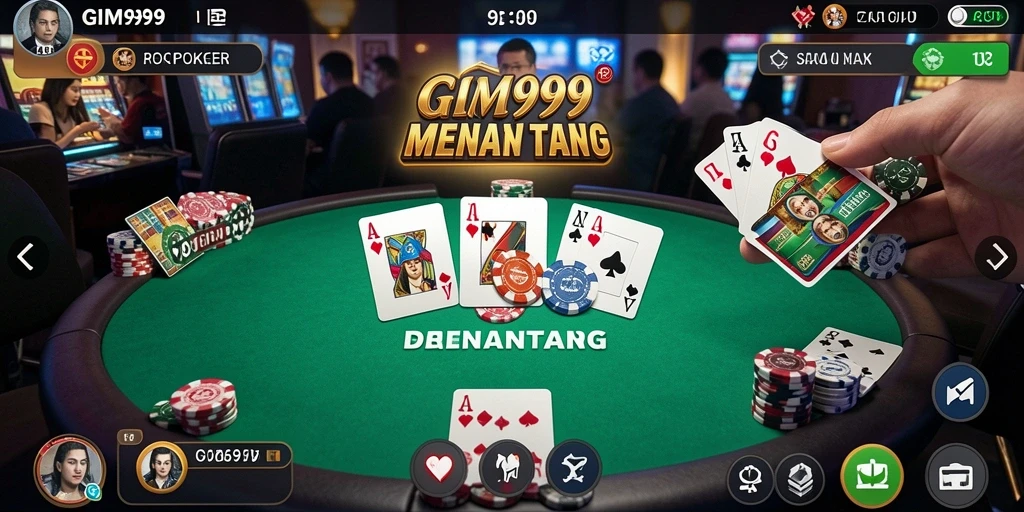 Tampilan gameplay poker GIM999 yang menarik dan interaktif.