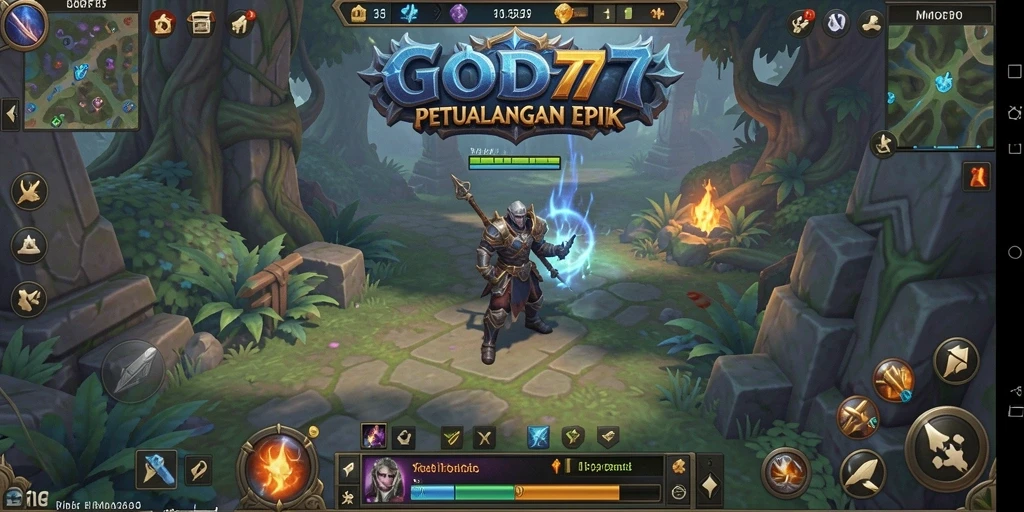 Tampilan gameplay epik dari GOD77 dalam dunia MMORPG.