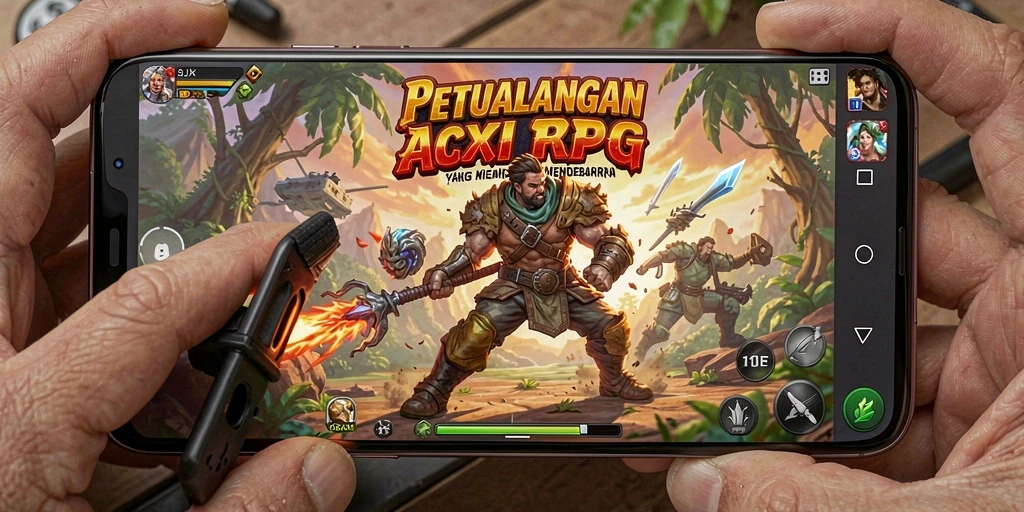 Tampilan gameplay menarik dalam petualangan ARPG penuh aksi.