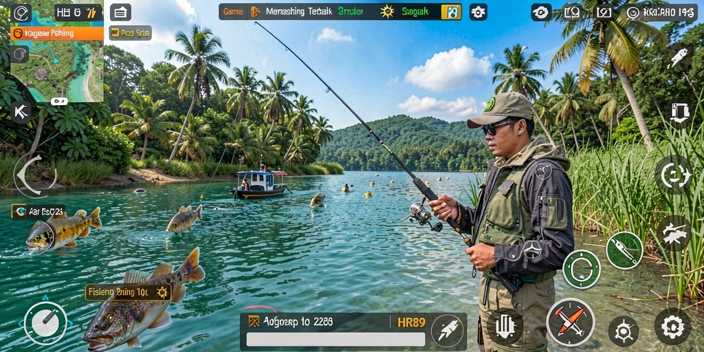 Gameplay HR89 yang menunjukkan pengalaman memancing yang luar biasa dan realistis.