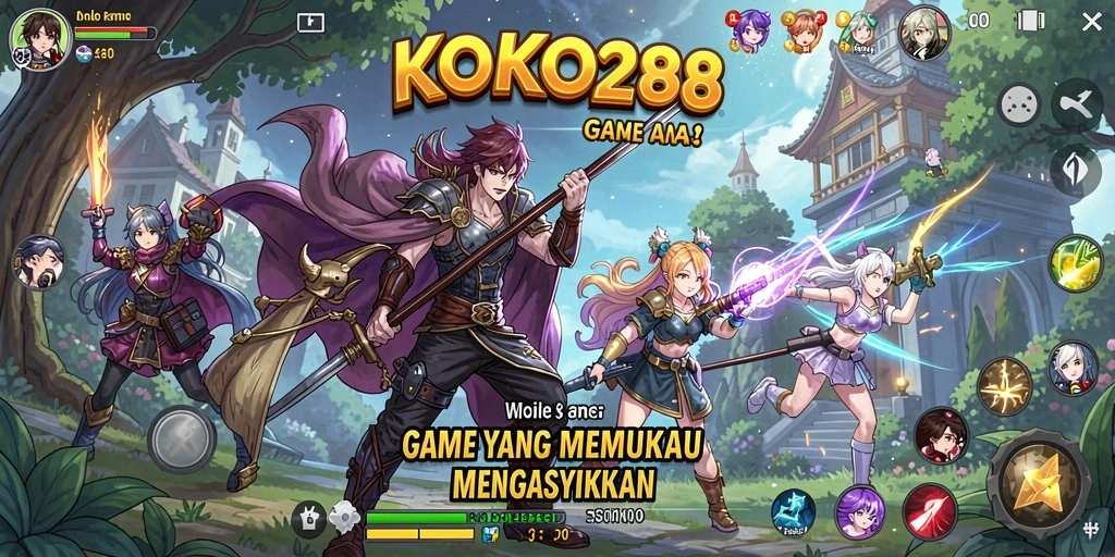 Screenshot KOKO288 menunjukkan karakter anime yang beraksi dalam pertarungan seru dan grafis yang menakjubkan.