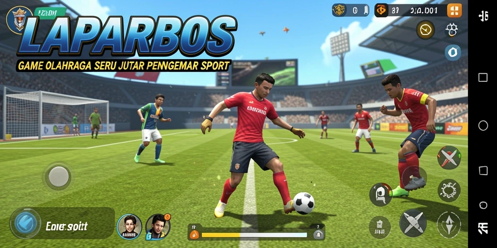 Screenshot gameplay LAPARBOS yang menunjukkan aksi olahraga seru.
