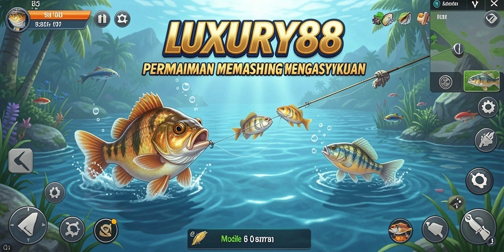 Tampilan gameplay memancing yang seru dan mengasyikkan di LUXURY88.