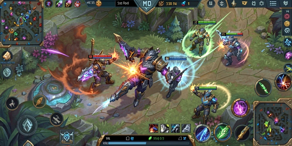 Tampilan strategis di arena pertempuran ME355 dengan aksi intens.