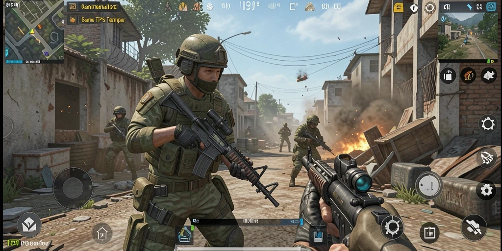 Tangkapan layar MPO555 yang menampilkan aksi intens gameplay TPS.