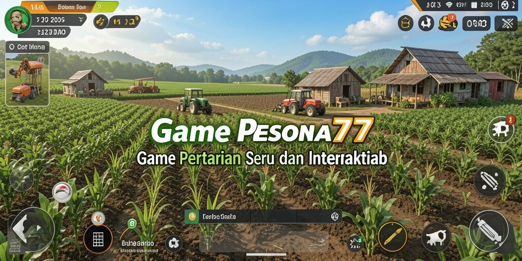 Tampilan gameplay PESONA77 dengan aktivitas bercocok tanam yang seru.
