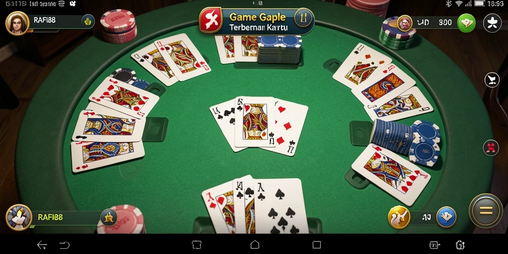 Screenshot RAFI88 menampilkan gameplay seru Gaple dengan grafis menarik.
