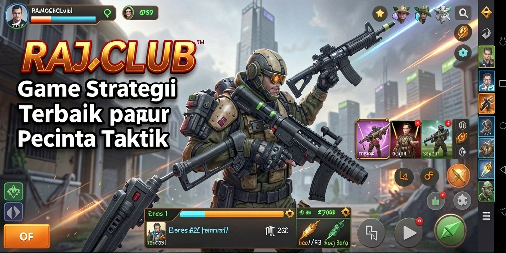 Tampilan aksi pertempuran epik dalam gameplay RAJACLUB.