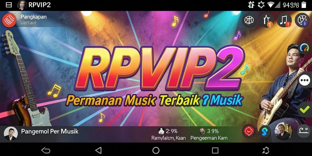 Tangkapan layar RPVIP2 menunjukkan antarmuka permainan musik yang seru.