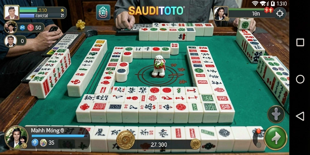 Screenshot permainan <strong>SAUDITOTO</strong> menunjukkan aksi mencocokkan ubin yang dinamis.