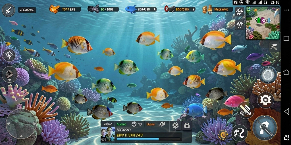 Tampilan gameplay Tembak Ikan yang seru dan menegangkan.